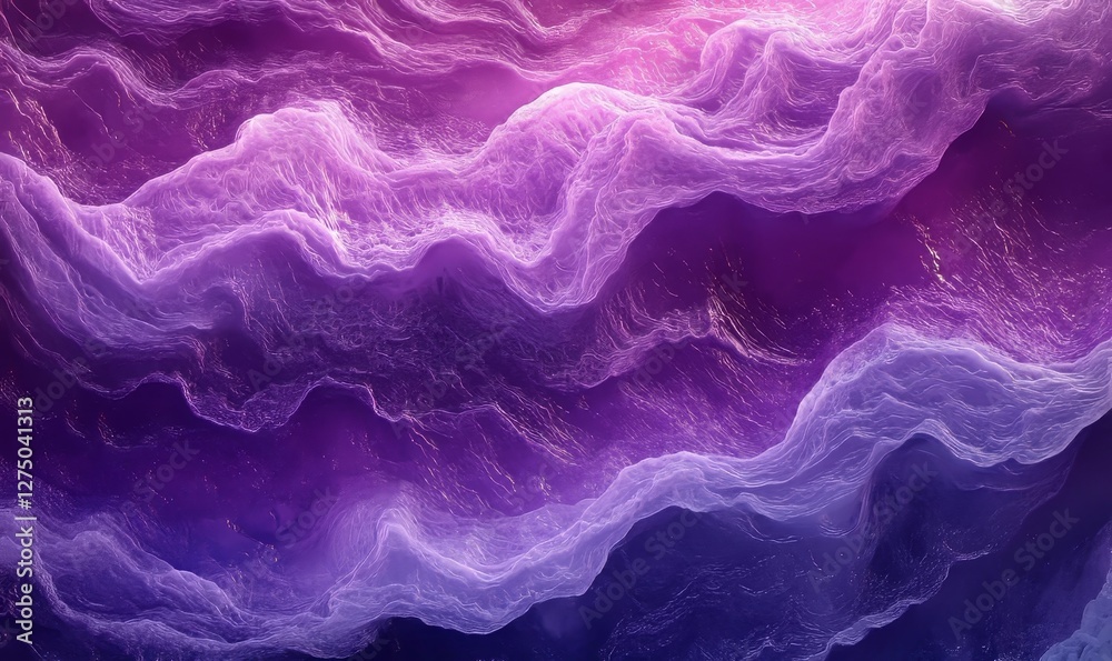 Obraz premium Ultraviolet Waves Background, Generative AI