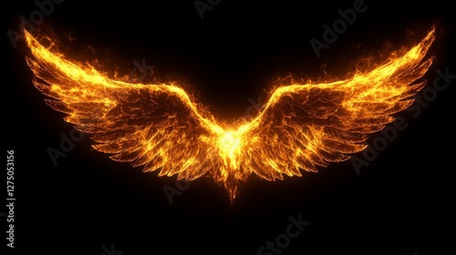 Fiery Phoenix Wings  Rebirth  Transformation  Fantasy  Mythical Creature   Golden Flames