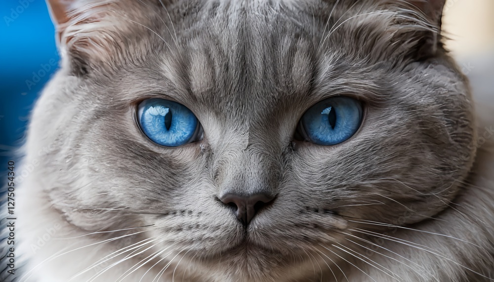 Close-up of a Ragdoll Cat's Face with Striking Blue Eyes Close-up of a Ragdoll Cat's Face with Striking Blue Eyes