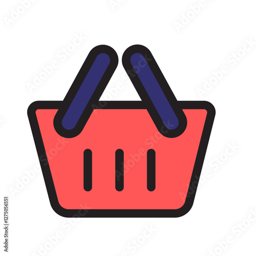Shopping Basket Filled Line Icon