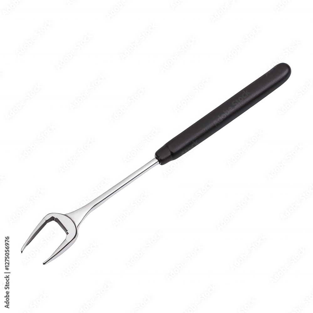 Silver Fork with Black Handle for Food Handling Silver Fork with Black Handle for Food Handling