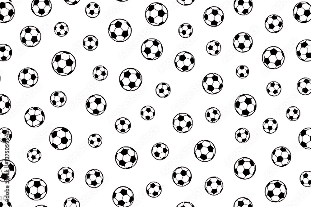 Seamless vector pattern featuring soccer balls in a clean and modern design, perfect for sports-themed textiles, wallpapers, packaging, and digital backgrounds. Seamless vector pattern featuring soccer balls in a clean and modern design, perfect for sports-themed textiles, wallpapers, packaging, and digital backgrounds.