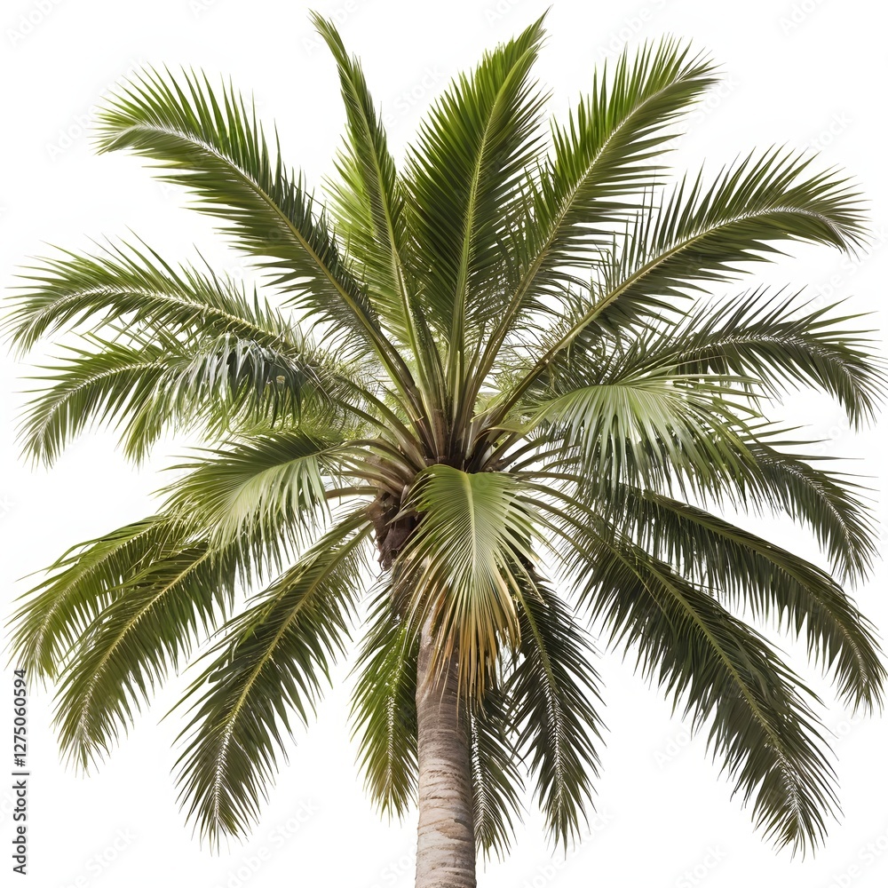 Fototapeta premium Isolated Tropical Palm Tree on White Background