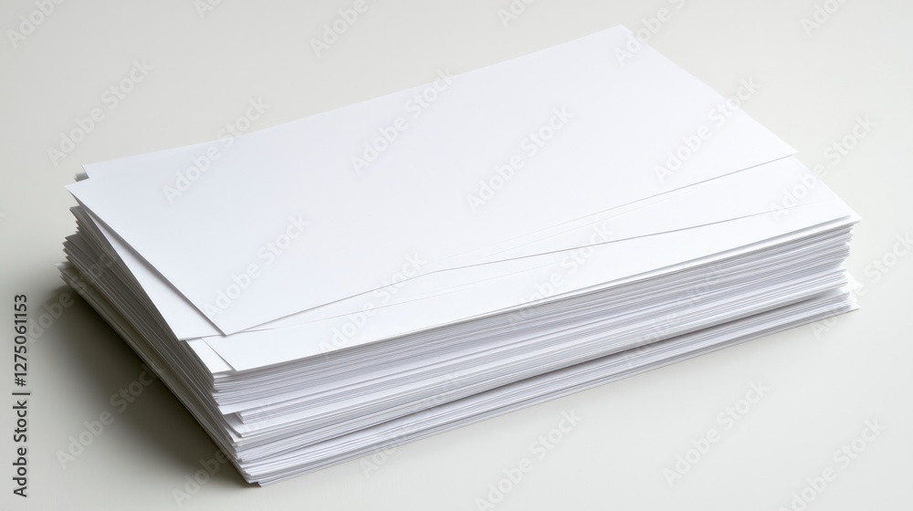 Stack of Blank White Paper Sheets Office Supplies Printing Paper Stationery Stack of Blank White Paper Sheets Office Supplies Printing Paper Stationery