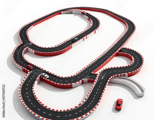 Race Track Toy Cars Aerial View