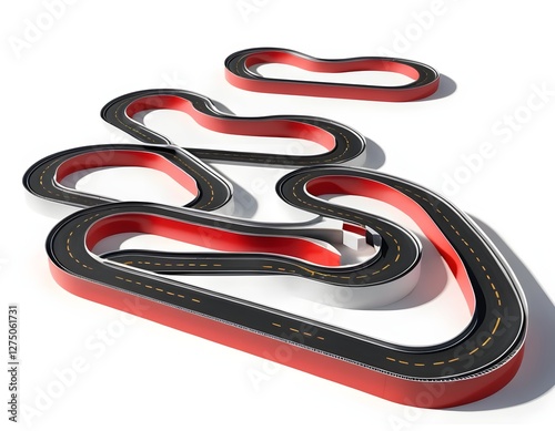 Elevated View of a Winding Race Track