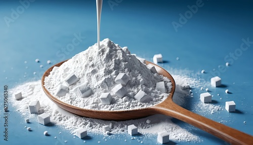 Pouring Milk into Tapioca Flour photo
