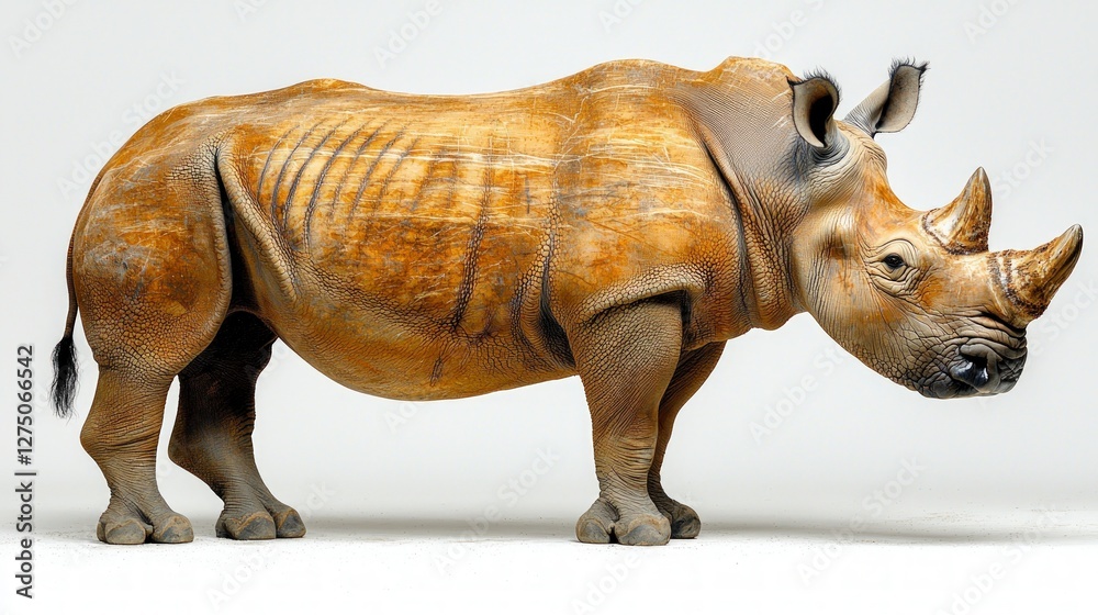 Fototapeta premium Majestic Rhino Wildlife Animal Mammal Safari Nature Africa Wild Animal Endangered