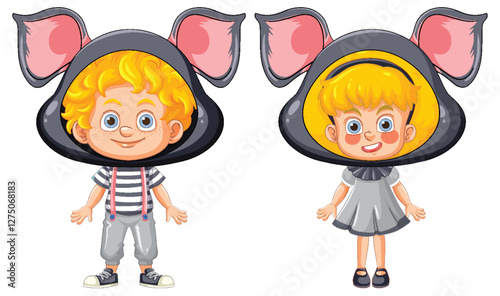 Children in Cute Mouse Costumes