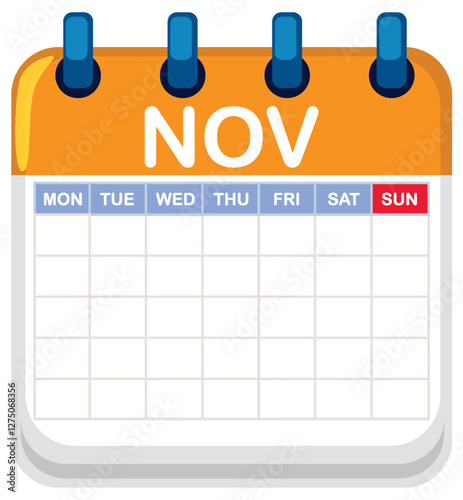 November Calendar Page Illustration
