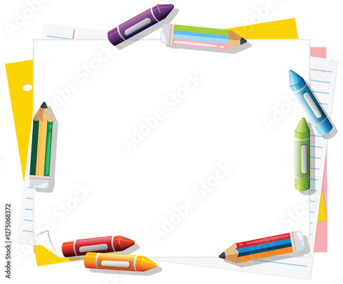 Colorful Pencil Doodle Frame Design