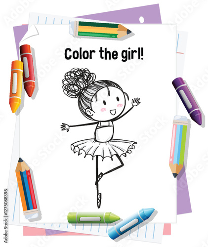 Ballet Dancer Coloring Page for Kids