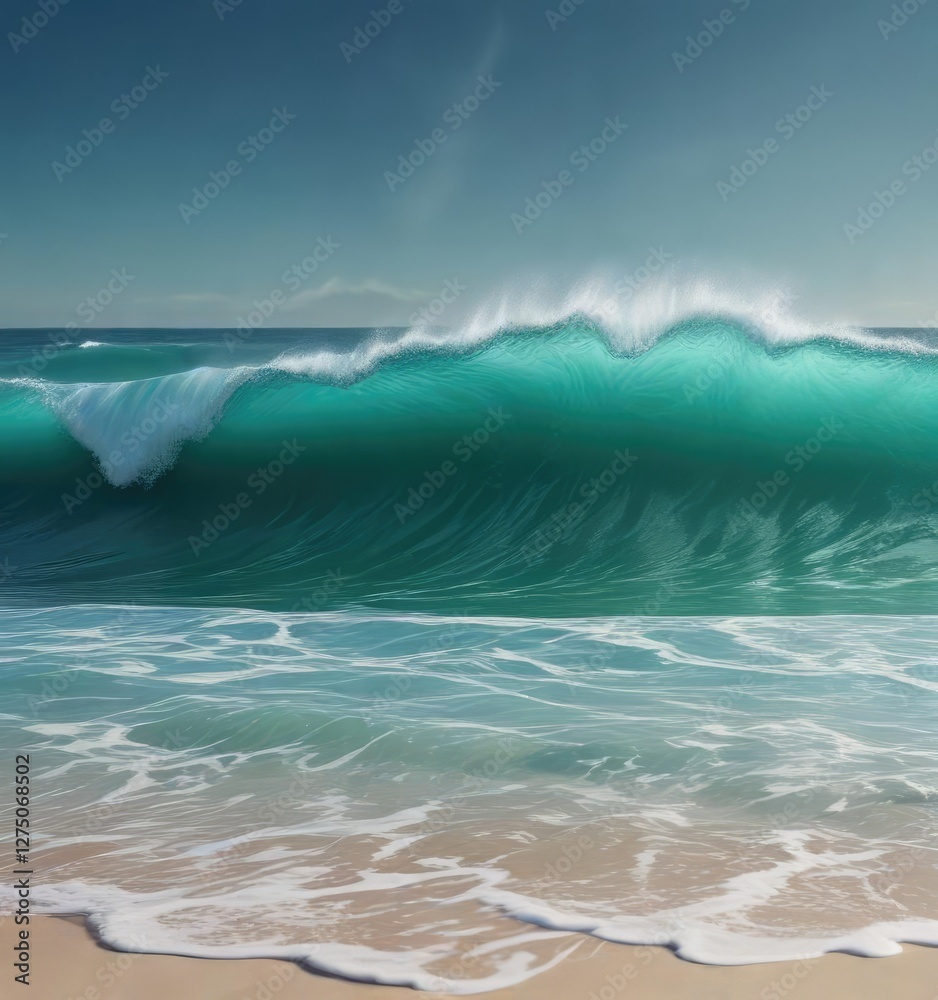 Waves in shades of blue and green, with a subtle gradient effect that gives it a sense of movement and energy , ocean, scenery Waves in shades of blue and green, with a subtle gradient effect that gives it a sense of movement and energy , ocean, scenery