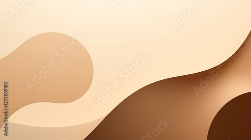 Wallpaper Mural Abstract Beige and Brown Wavy Background with Soft Gradient Effect Torontodigital.ca