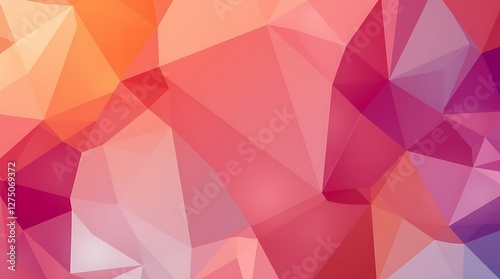 Abstract Polygonal Background with Vibrant Shades of Pink, Orange and Purple