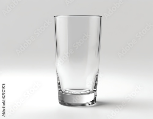Empty Glass on White Background