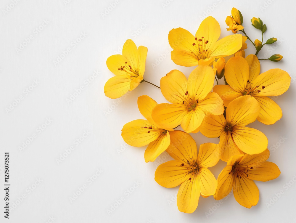 Naklejka premium Transform Your Landscape with a Stunning Hedge of Vibrant Yellow Flowers: A Cheerful Burst of Color for Gardens and Outdoor Spaces