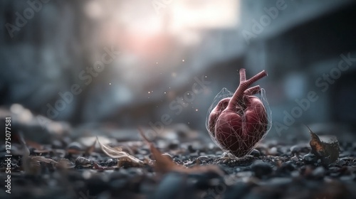 3D Render Human Heart Anatomy  Intricate Chambers  Life Rhythm  Medical Marvel