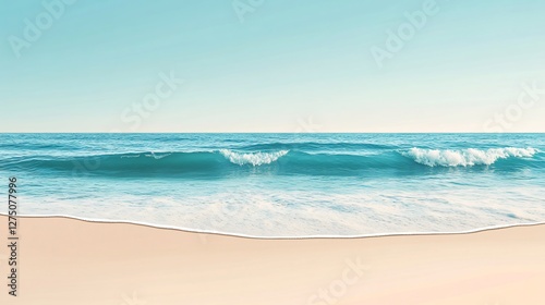 Serene Ocean Wave Crashing on Sandy Beach - Summer Vacation Idyll