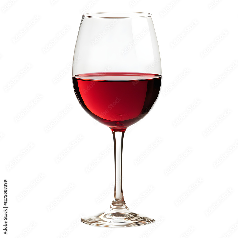 Elegant Crystal Glass of Exquisite Red Wine on a Refined Dining Table