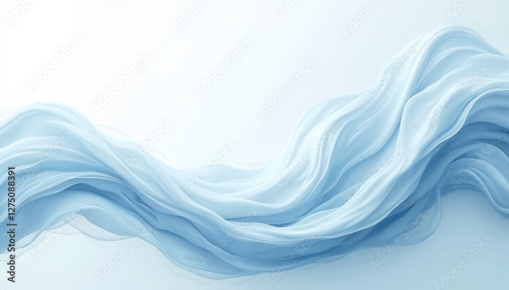 Fototapeta premium Illustration of white air flow effect on transparent light blue background. Realistic modern set of fresh wind wave and swirl. Clean cool breeze stream, suction trail from vacuum cleaner.