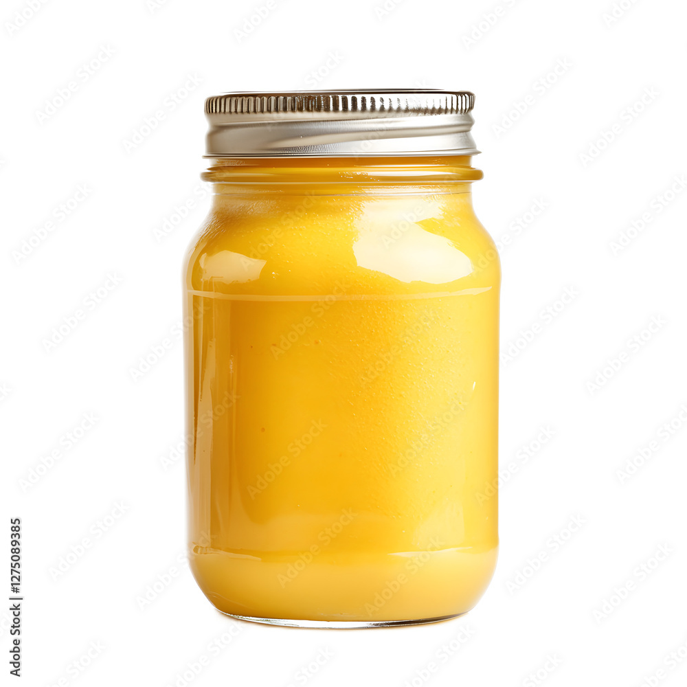 Mango Smoothie in a Transparent Mason Jar Mango Smoothie in a Transparent Mason Jar