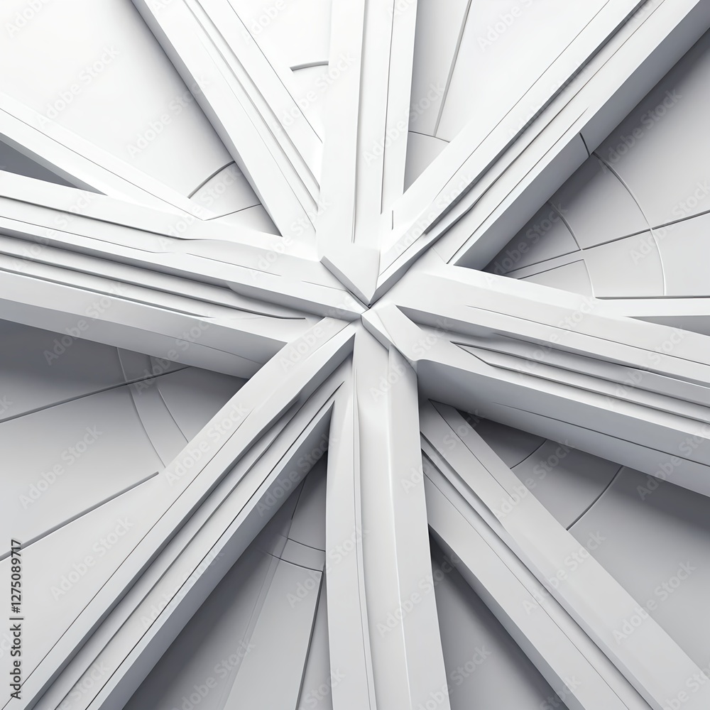 Obraz premium Abstract White Geometric Pattern