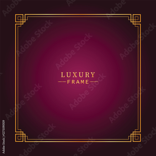 Golden luxury frame border ornament premium