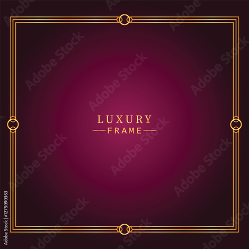 Golden luxury frame border ornament premium