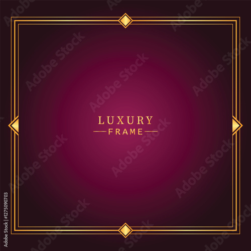 Golden luxury frame border ornament premium