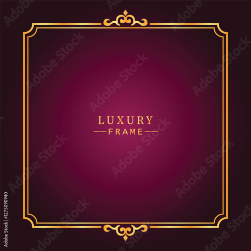 Golden luxury frame border ornament premium