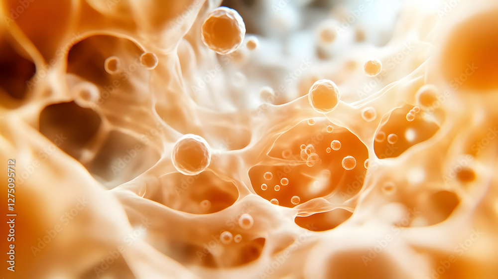 An abstract representation of cellular structures, featuring vibrant orange hues and intricate details to illustrate biological processes. An abstract representation of cellular structures, featuring vibrant orange hues and intricate details to illustrate biological processes.