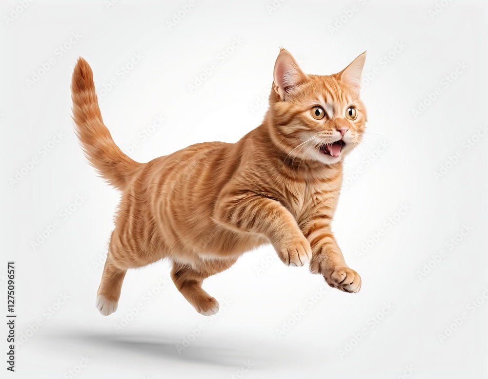 Ginger Cat in Mid-Air Leap Ginger Cat in Mid-Air Leap