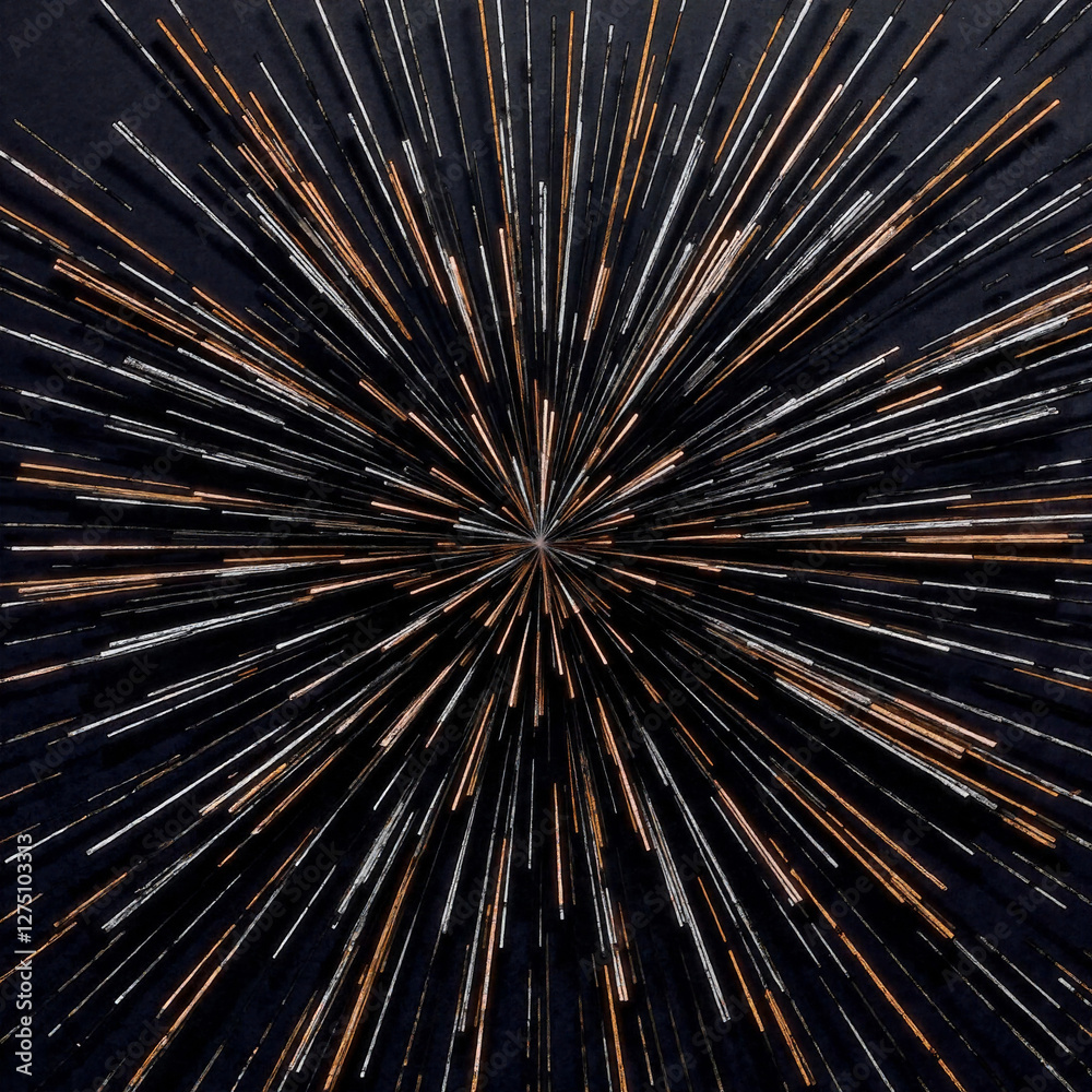 Naklejka premium Abstract radial gradient in silver with starburst effect, minimalist design