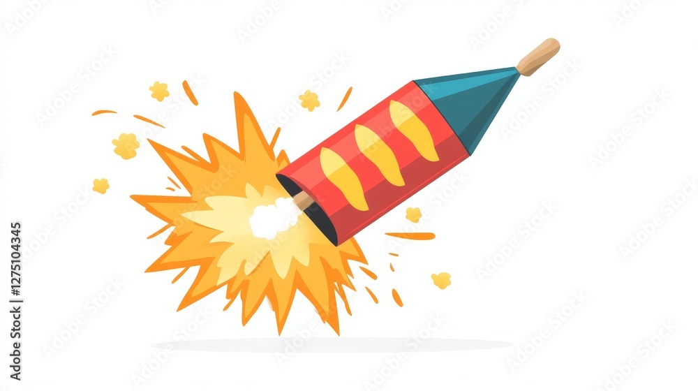 103.Firecracker or petard simple shape vector icon 103.Firecracker or petard simple shape vector icon