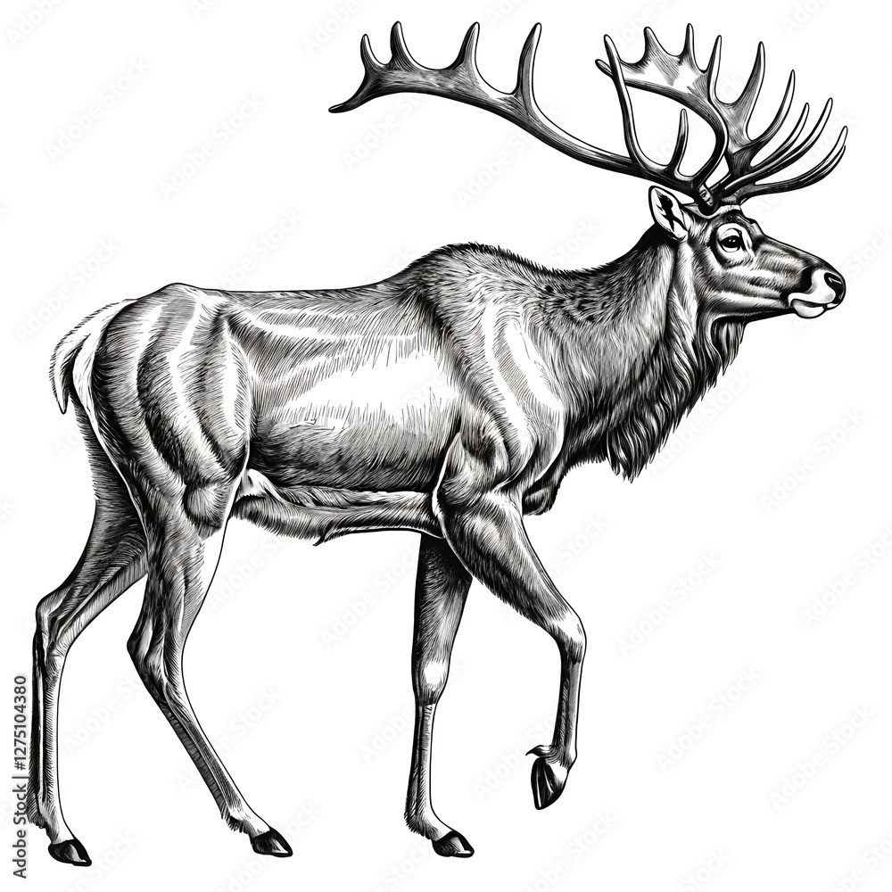Fototapeta premium Majestic Elk in Black and White