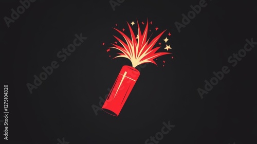 103.Firecracker or petard simple shape vector icon