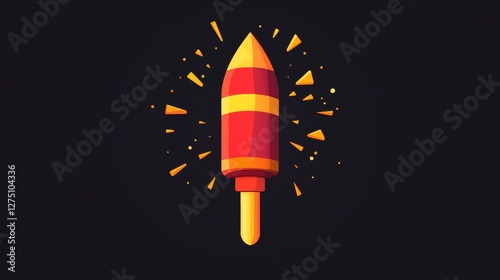 103.Firecracker or petard simple shape vector icon