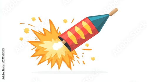 103.Firecracker or petard simple shape vector icon