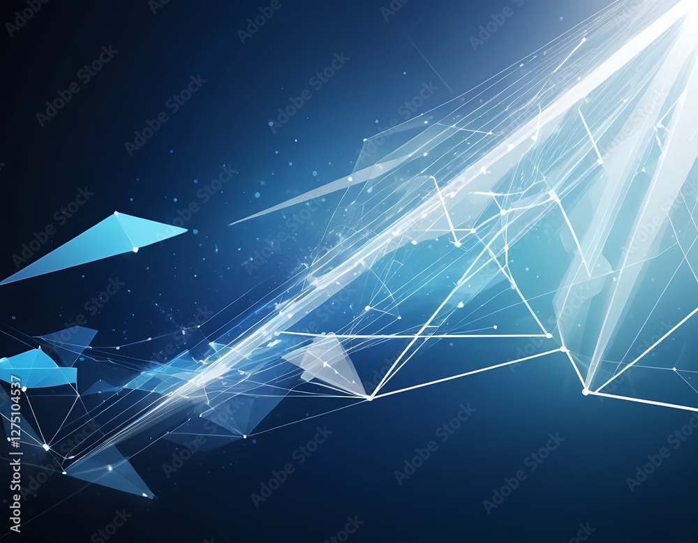 Fototapeta premium Abstract Blue and White Network Connection