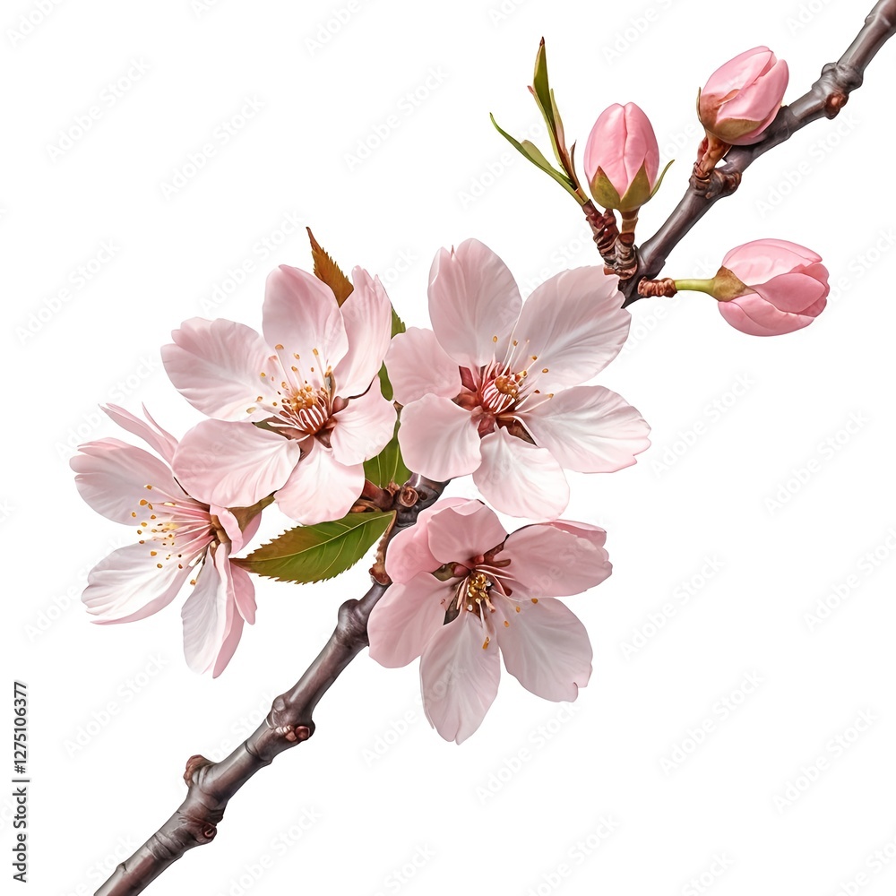 Naklejka premium Delicate Pink Almond Blossom Branch