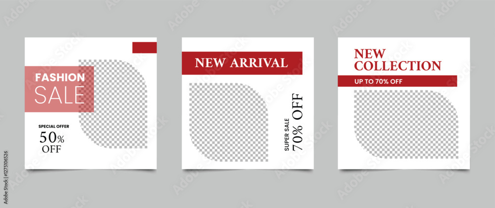 Naklejka premium Fashion sale social media post template. Modern square banner design for online fashion business promotion. Vector illustration