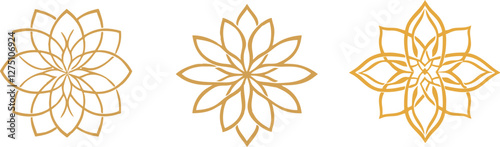 Elegant Gold Floral Mandala Designs for Logos and Decor