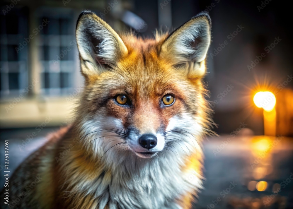 Fototapeta premium A magnificent orange fox, beautifully isolated against a white backdrop, creates a breathtaking wildlife image.