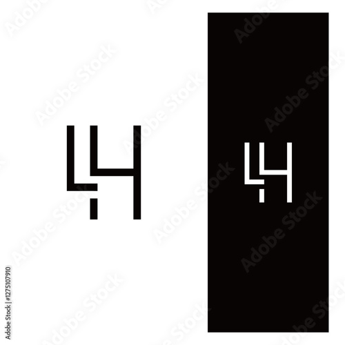 LH lettering logo icon, monogram LH