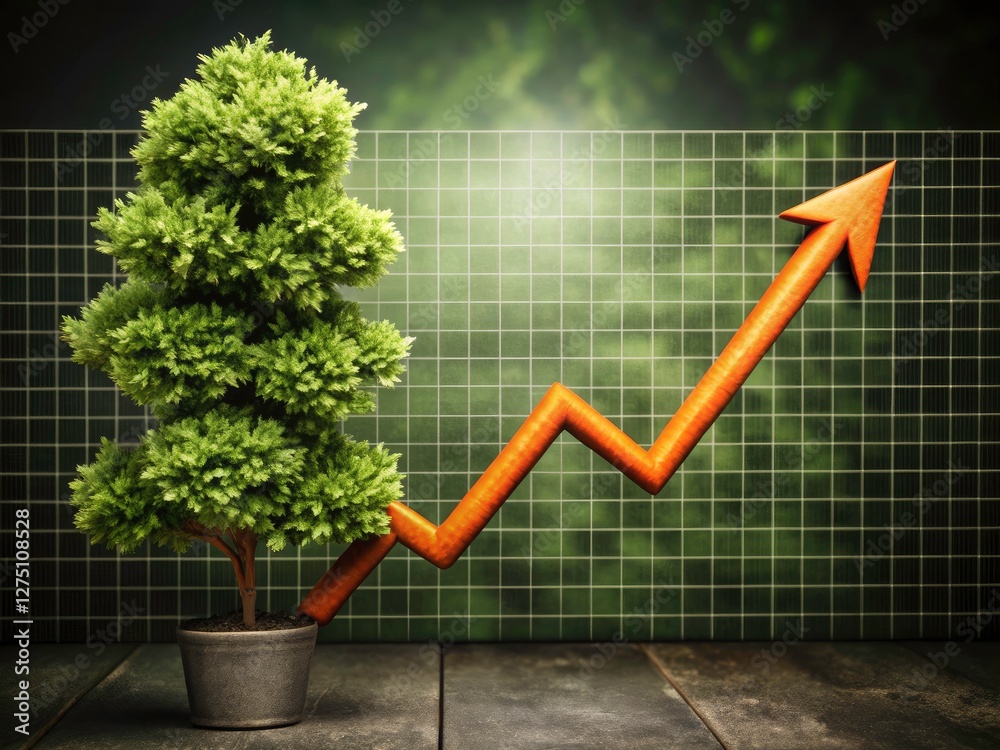 An orange graph charts business success. Data visualization of financial growth, stock market trends, and investment profit presented in an infographic. An orange graph charts business success. Data visualization of financial growth, stock market trends, and investment profit presented in an infographic.