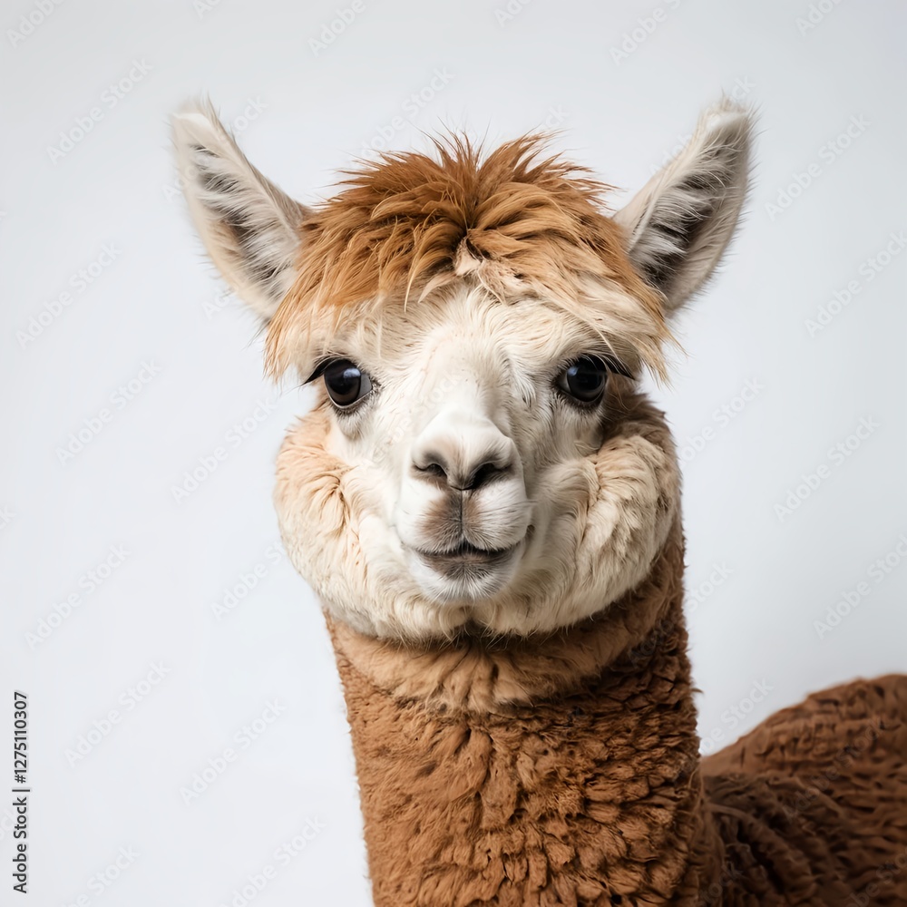 Obraz premium Portrait of a Brown Alpaca