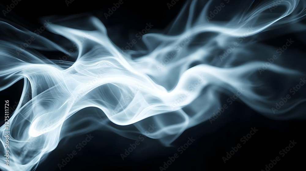 A mesmerizing swirl of smoke, captured in a delicate dance of light and shadow against a dark background. A mesmerizing swirl of smoke, captured in a delicate dance of light and shadow against a dark background.