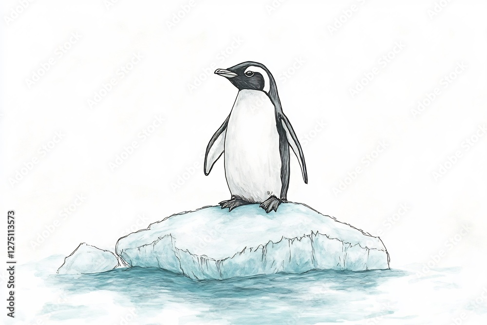 Obraz premium penguin on iceberg