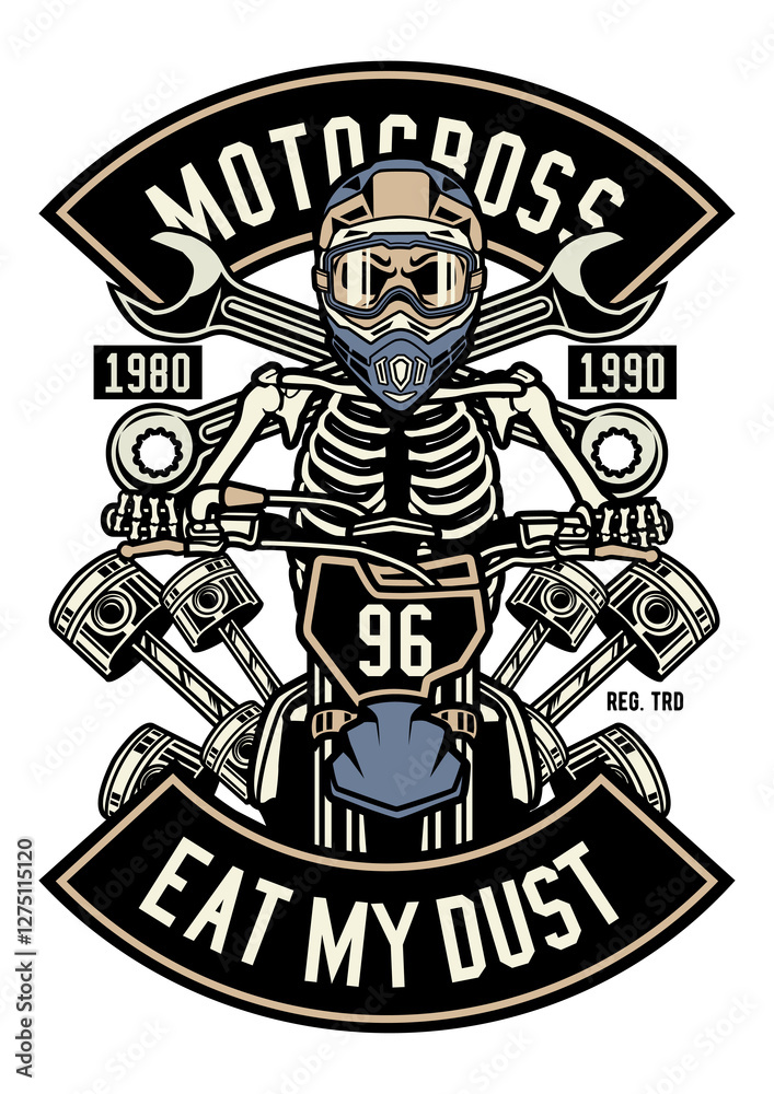 Obraz premium skull and crossbones - motorhead
